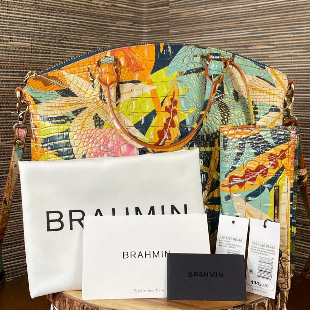 Brahmin Large Duxbury Satchel Retro Jungle Melbourne